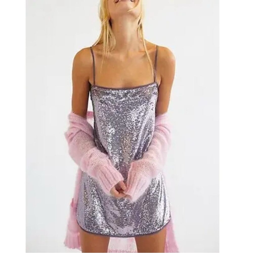 Free People Time to Shine sequins mini dress size xs